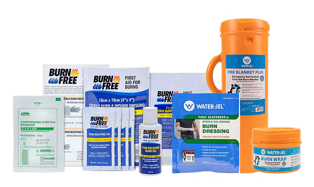Verbrennungsbehanldung von BurnFree und Water-Jel