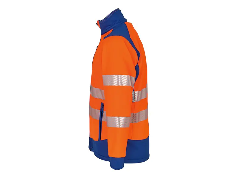 Warnschutzjacke SOFTSHELL REFLEX, leuchtorange/blau