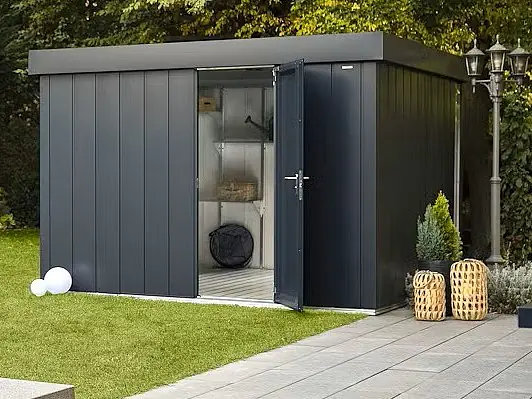 Angebot für Messebesucher - Gartenboxen und Gerätehäuser