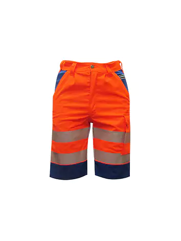 Warnschutz-Shorts leuchtorange/blau SICURELAST REFLEX
