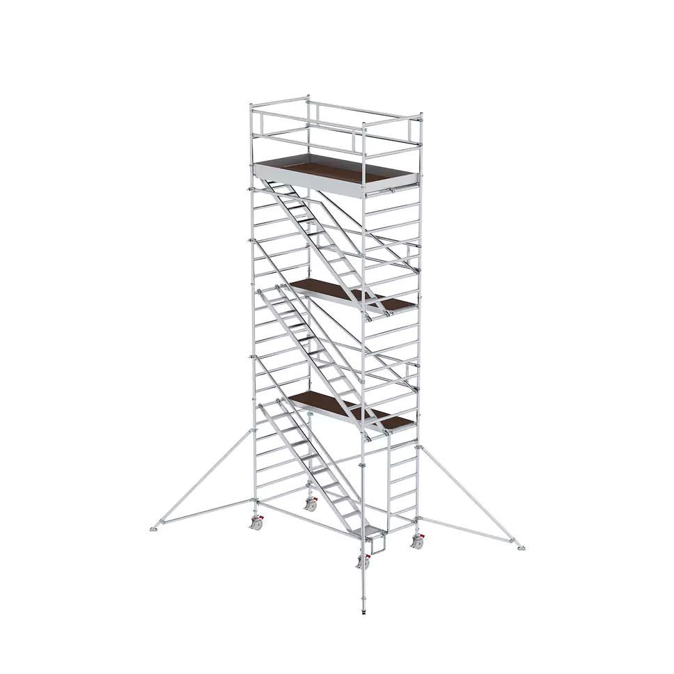 Rollgerüst mit Schrägaufstiegen und Ausleger, Breite 1.35 m
