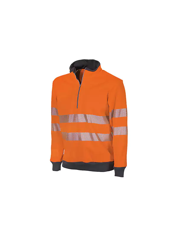 Warnschutz-Sweatshirt leuchtorange BIOCOTTON REFLEX